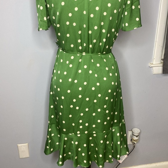 19 MOMME MULBERRY SILK POLKA DOTS PRINT RUFFLE WOMEN MINI DRESS BY GOELLA SZ8/10 - Picture 12 of 16